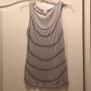 Dressy beaded gray tank top